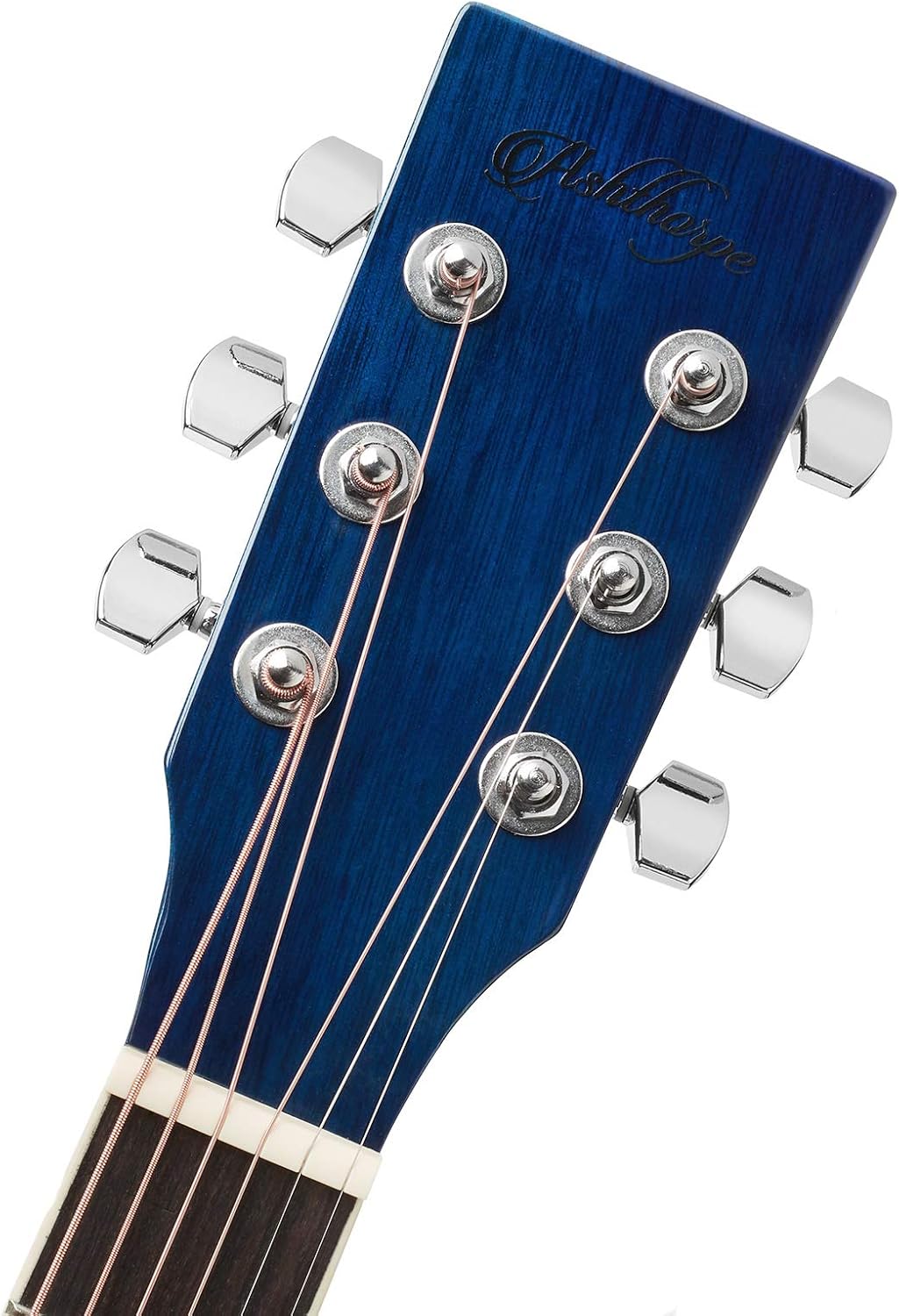 Ashthorpe Full-Size Dreadnought Acoustic-Electric Guitar Bundle - Premium Tonewoods - Blue