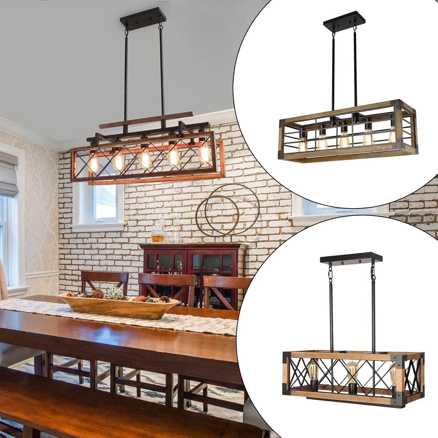 Giluta Threaded Extension Rod for Pendant Light Island Lighting Chandeliers, 2 Rods M10 Lighting Fixture Downrods and Stem 11.8 Inches Matte Black with Chain Link Connectors