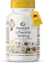 Warnke Health Products L-theanine 500mg, vegan, adaptogenic, without magnesium stearate, 60 tablets