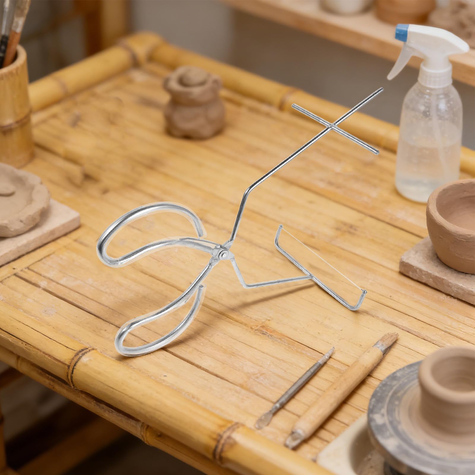 Glasurzange für Keramik aus Edelstahl, Ergonomisch, Silber
