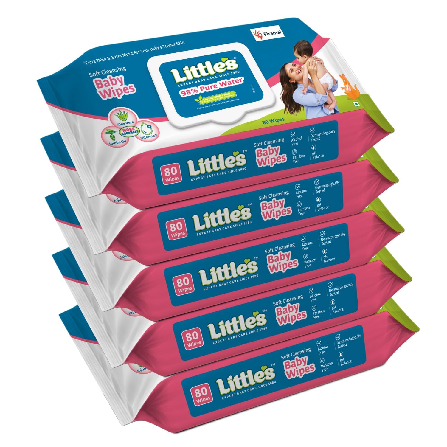Cleansing Wipes with Lid | Extra Thick & Moist Wet Wipes | Prevents Rashes & Redness with Goodness of Aloe Vera, Vitamin E & Jojoba Oil (6, medium)-image-30