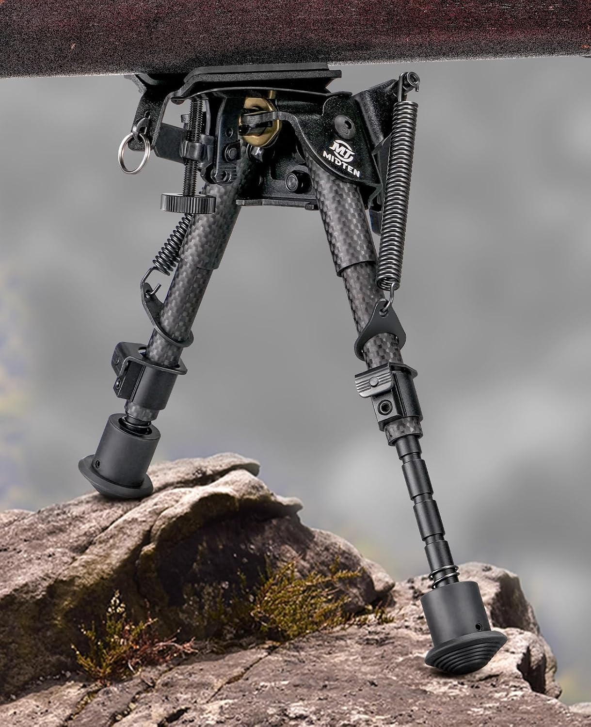 MidTen Bipods for Rifles with Pivot Tilt Rifle Bipod Detachable S Lock for Target Shooting and Hunting