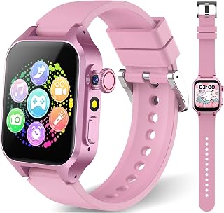 Smart Game Watch for Kids with 32 Games, Telescopic Camera, Pedometer, Alarm, Video, Music, Auidobook, Learn Card, Parental Control, Kids Wrist Watch for Ages 4-12 Girls Boys Chrismars Birthday Gifts