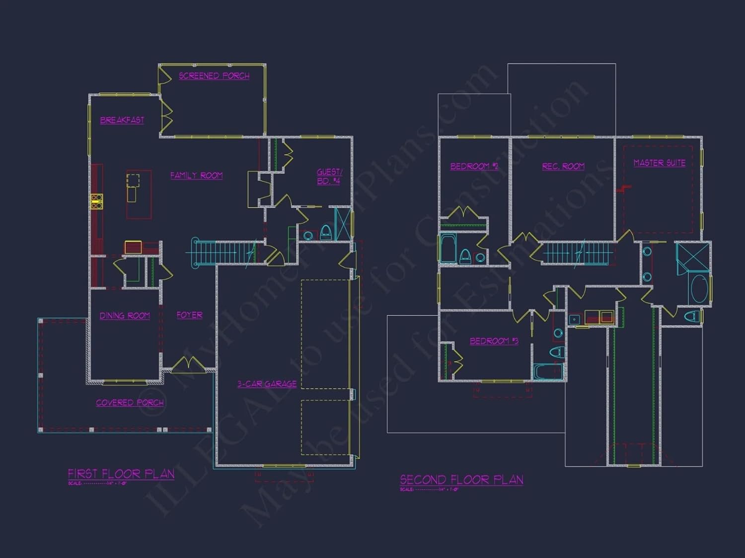 19-1104 HOUSE PLAN - Elegant House Plan with 4 Bedrooms, Floor Plan & CAD Design
