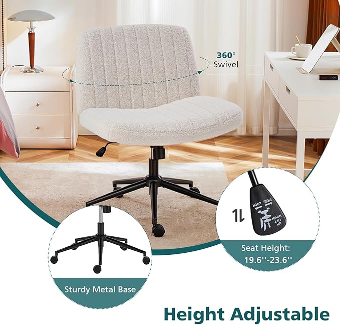 Silla de Oficina Giratoria Ergonómica con Ruedas y Asiento A miniatura 4
