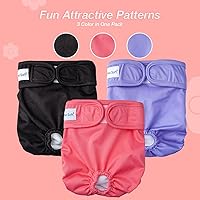 Vista 79 de Pet Soft Washable Female Diapers (3 Pack) Female Dog Diapers, Comfort Reusable Doggy Diaper for Girl Dog in Period Heat (Sprightly, XS)