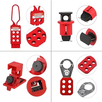 74 PCS Lockout Tagout Kit Electrical Loto Device,Loto Kit Black Box