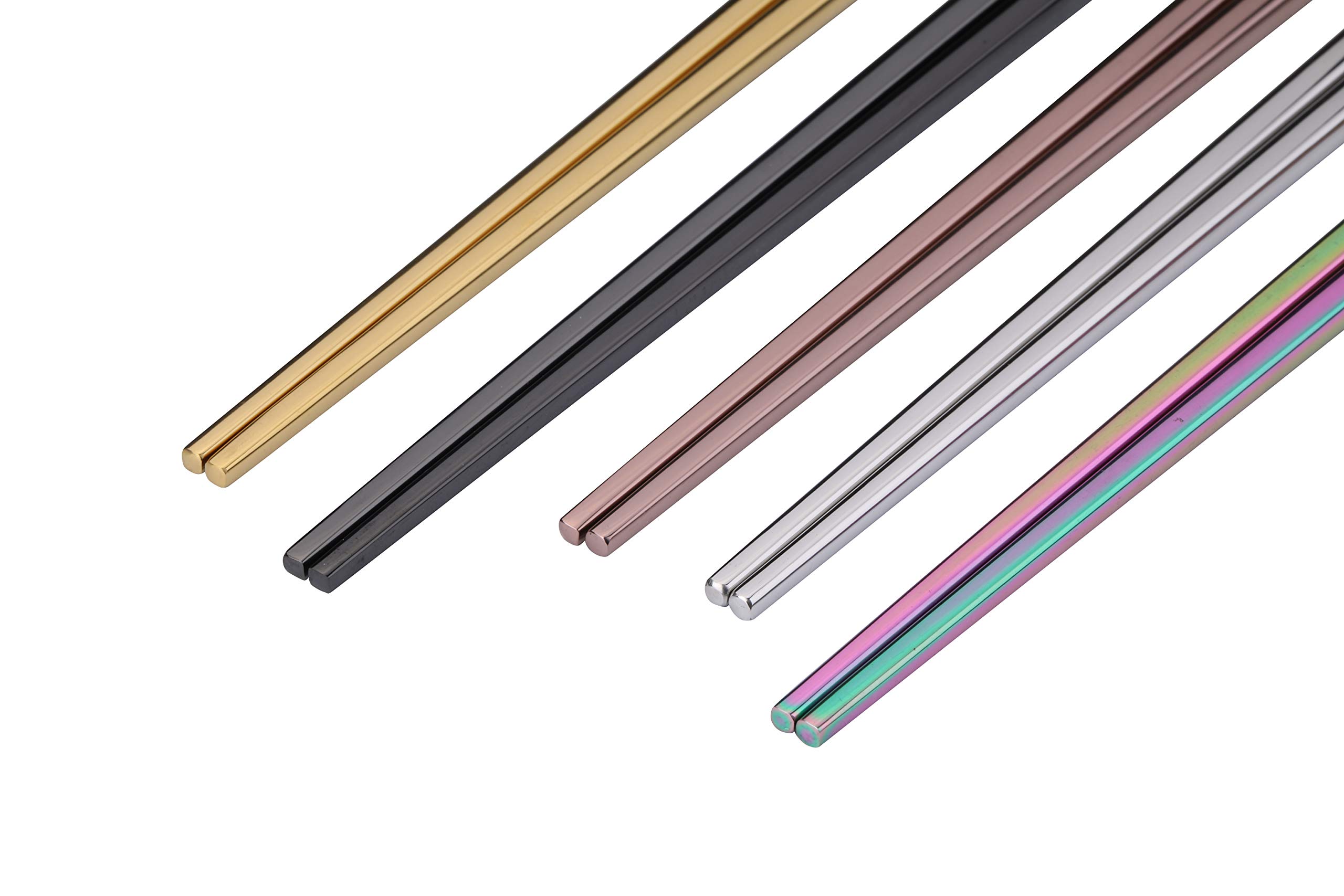 Stainless Steel Chopsticks Set - 5 Pairs Reusable -5 Stainless Steel Chopsticks Set - 5 Pairs Reusable -5