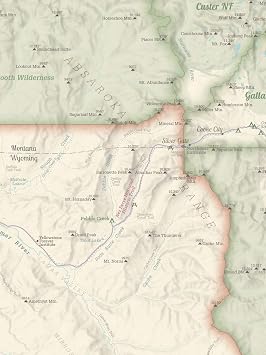 Yellowstone National Park Map 18x24 Poster (Tan)