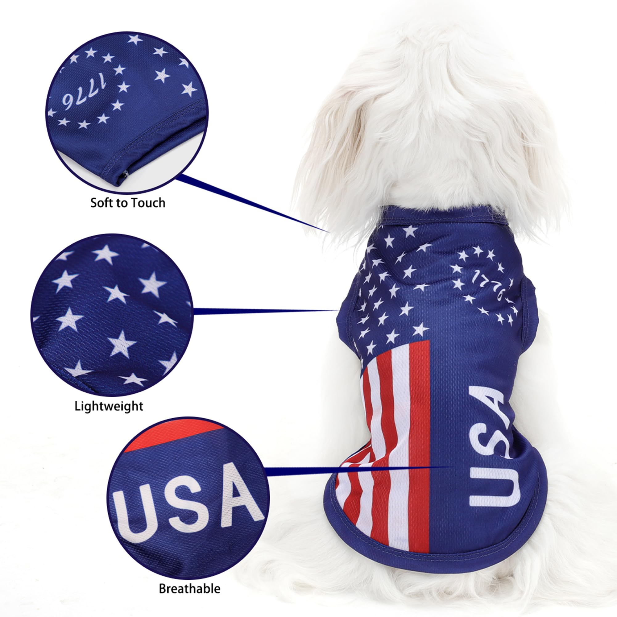 Hundeweste Mit US-Flagge – Atmungsaktives Tanktop Für Kleine Bis Mittelgroße Hunde