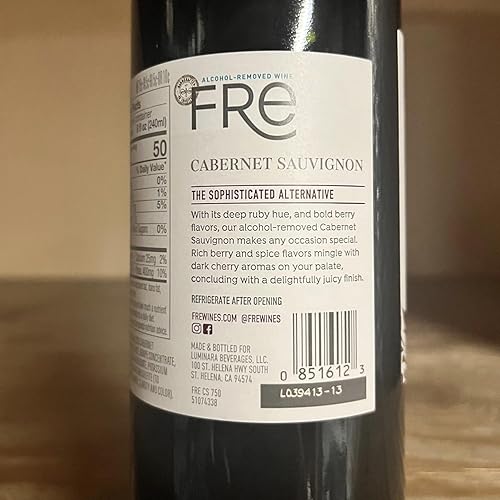 Miniatura 4 de Sutter Home Fre Cabernet vino tinto sin alcohol, paquete de experiencia con agarre para teléfono, maridajes y recetas de vino de temporada, 25.4