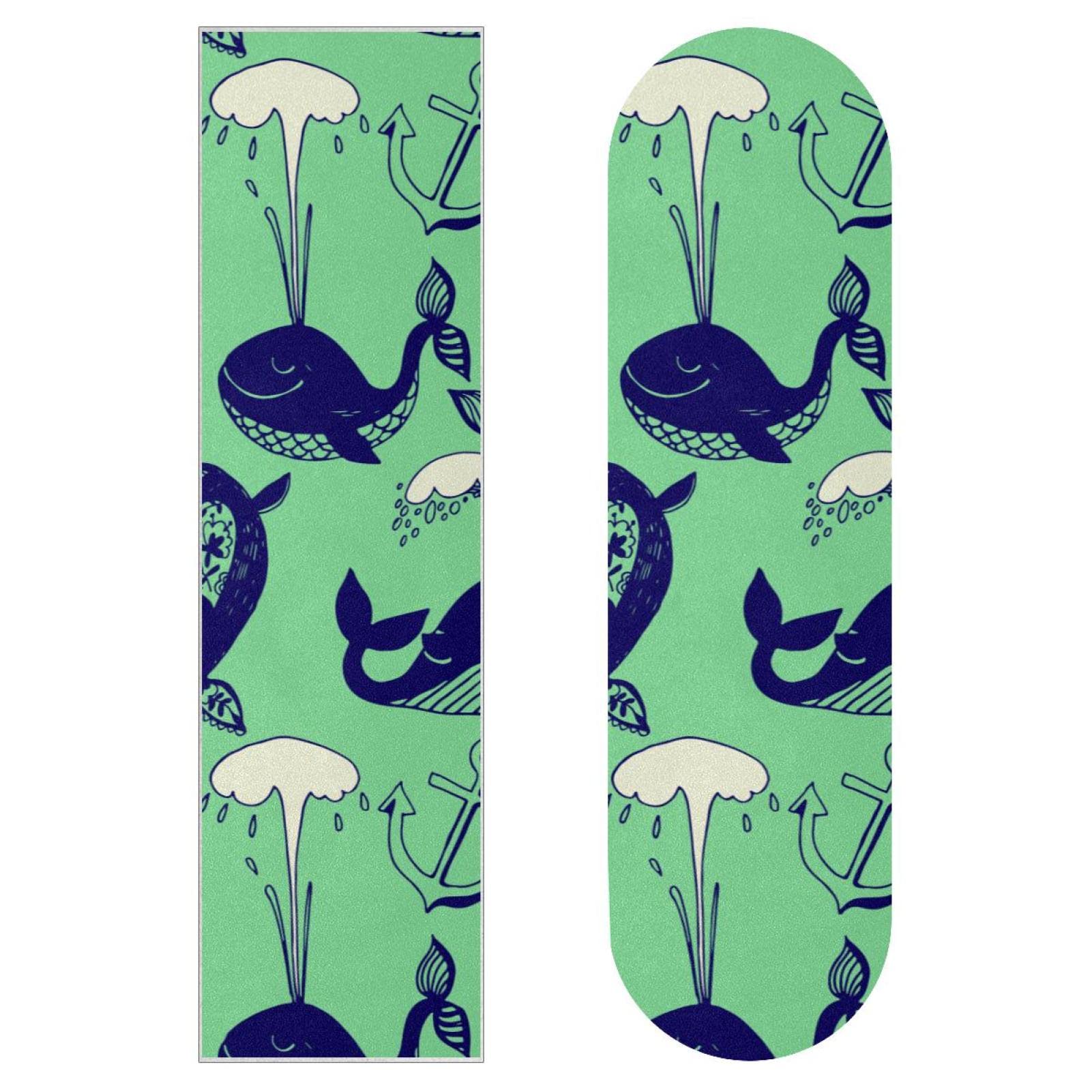 Funny Whales Lot de 2 feuilles de papier abrasif pour planche de skateboard et longboard