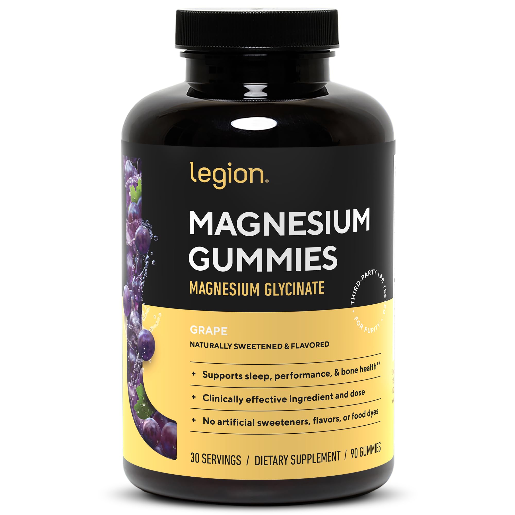 Legion Magnesium Supplement Magnesium Glycinate, 30 Servings Gummies 90 Count (Pack of 1)