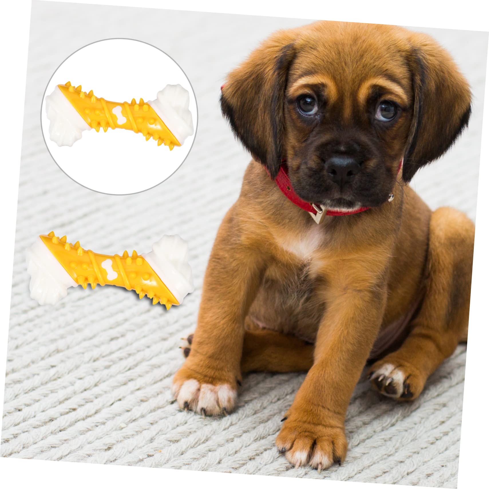 Mipcase 3piezas Juguete Interactivo para Perros De Juguete Molar De Forma De Hueso para Cachorros y Perros Resistente y Duradero Ayuda El Entrenamiento Control del Comportamiento