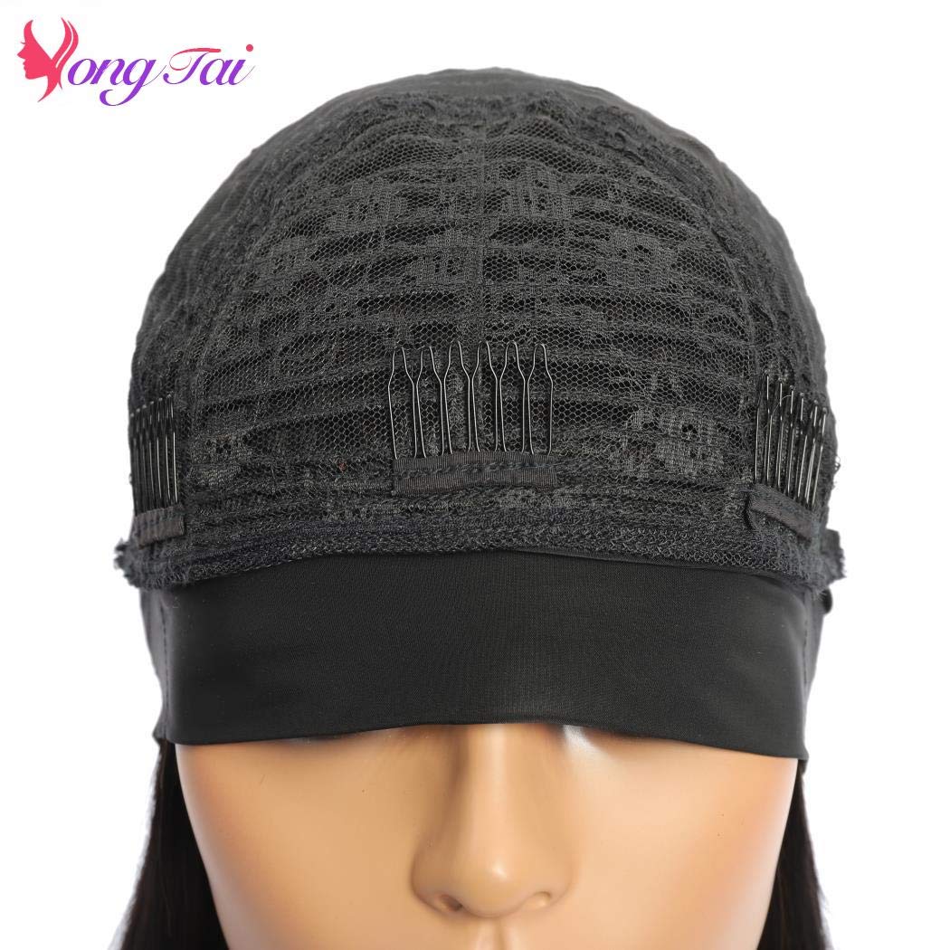 Headband Wig for Black Women Human Hair Staight Headband Wig Glueless None Lace Front Wigs 8A Peruvian Remy Hair Machine Made Headband Human Hair Wigs 16 Inch