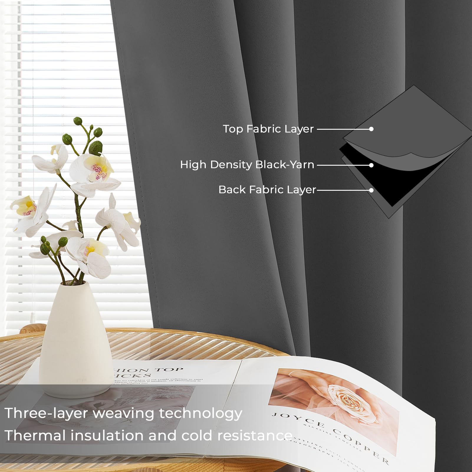 MRTREES 2 Pezzi Tende Oscuranti per Interni Termiche Isolanti con Occhielli Moderne Tende Coprenti Tinta Unita per Camera da Letto e Soggiorno 140x240 CM(Larghezza x Altezza) Grigio Scuro