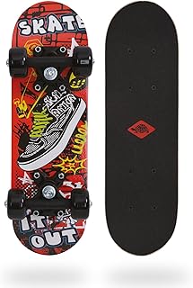 Skateboard Complet Pour Enfants, Adolescents Et Adultes, Débutants, Double Kick Maple Deck Concave Cruiser Skateboard Avec Outil En T,79 * 19.5 * 9.5cm (motif Tête De Mort