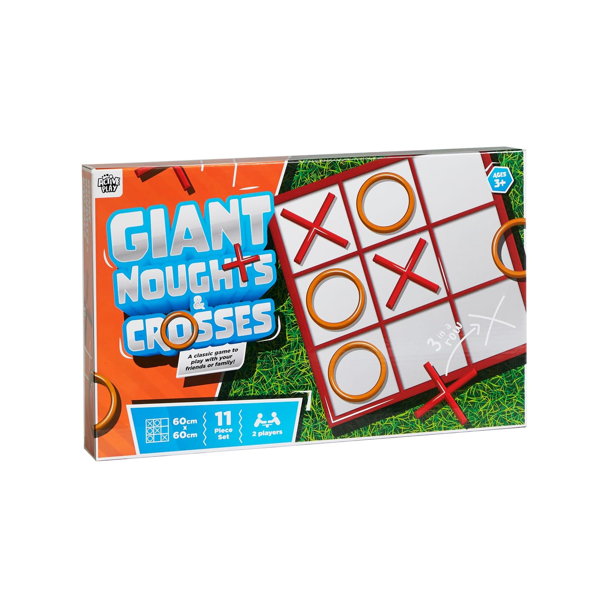 Giant Noughts & Crosses Game, Oversized Tic Tac Toe Fun for Indoor & Outdoor Play, Classic Family Board Game