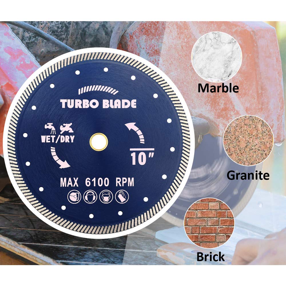 10" Diamond Turbo Cutting Blade Granite Blade for Granite and Marble…
