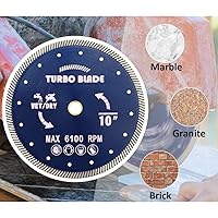 Vista 4 de Hoja de corte turbo de diamante de 10 "Hoja de granito para granito y mármol..