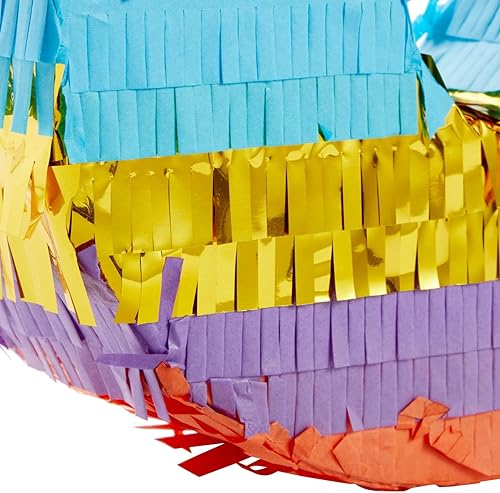 Miniatura 7 de BLUE PANDA Piñata arcoíris número 5, pequeña, multicolor, 12 x 16.5 x 3 pulgadas, piñata para decoración de fiesta de cumpleaños y fiesta de niños
