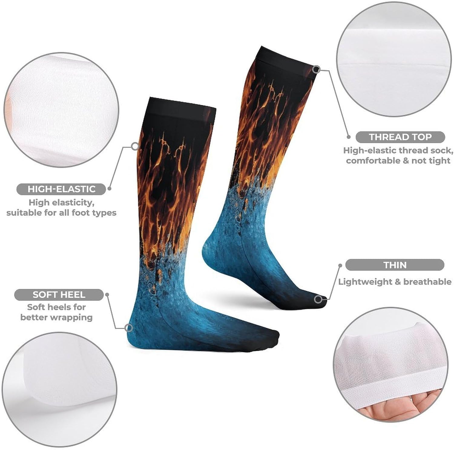 Ice Fire Women High Waist Fishnet Stockings Stretch Mesh Pantyhose Sexy Trendy Legwear for Daily Wear