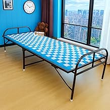 PS PARVESH SMART Double Pipe with Double Niwar Screw Free Heavy Metal Folding Bed for Home and Hostel Heavy Duty Bed with Extra Strenght Size (Blue, 2.5 ft x 6 ft)