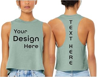 Personalized Tank - Custom Tank Top, Customized Women's Racerback Crop Tank, Custom Sleeveless for Womens. 6682