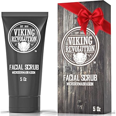 Viking Revolution Microdermabrasion Face Scrub for Men - Facial Cleanser for Skin Exfoliating, Deep Cleansing, Removing Blackheads, Acne, Ingrown Hairs - Men's Face Scrub for Pre-Shave (1 Pack)