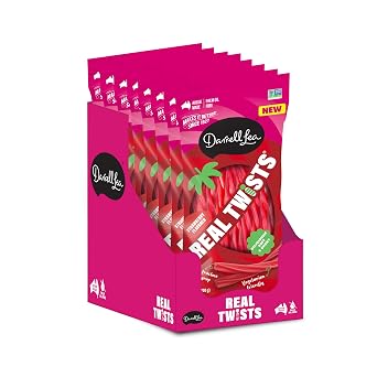 Darrell Lea Real Twists, Strawberry, 7oz (Pack of 8)