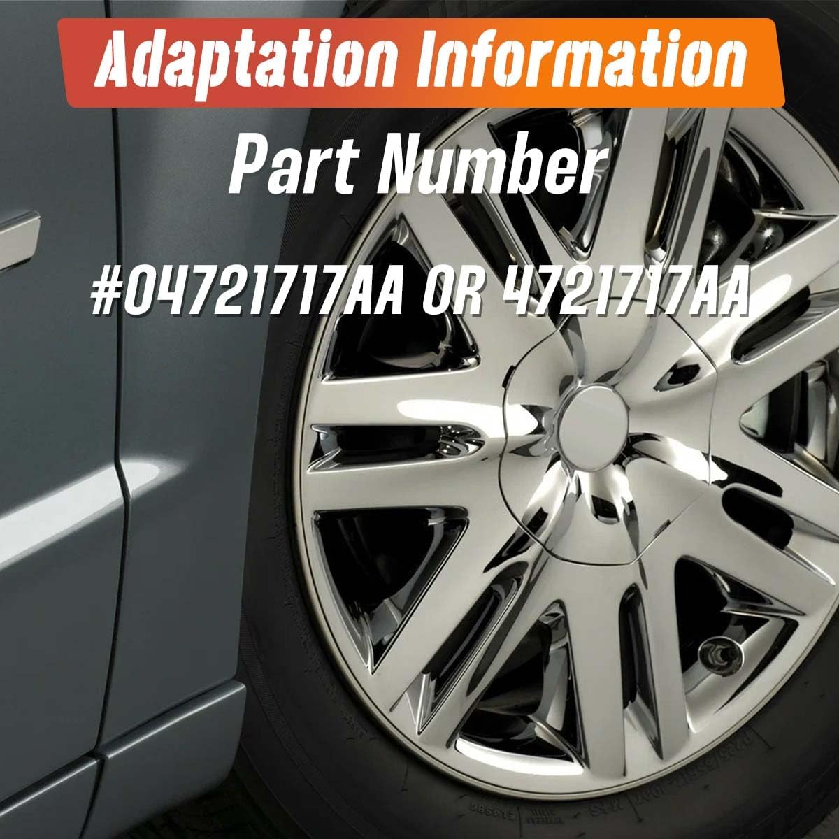 4Pcs 168mm(6.6in) Wheel Center Caps Wheel Rims Replacement 04721717AA 4721717AA Silver Hub Caps, Compatible with 2008-2010 Town and Country with 17‘’ Wheels Rim Caps