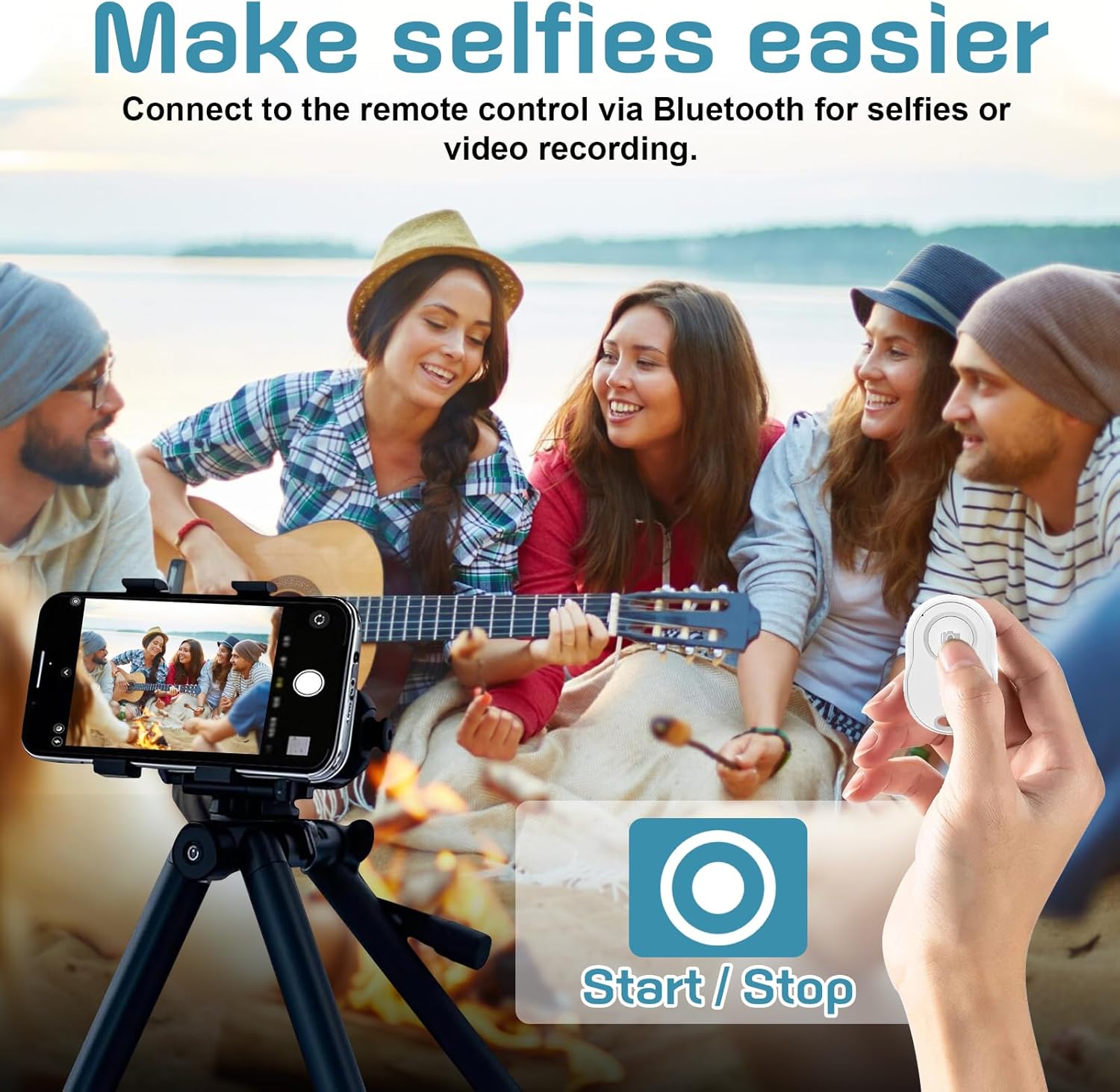 Wireless Selfie Monitor Screen, Rear Camera Monitor for iPhone/Android, Portable Phone Vlog Selfie Monitor Screen with Remote Control & Magnetic Connection, 1800 mAh Rechargeable Battery, Grey