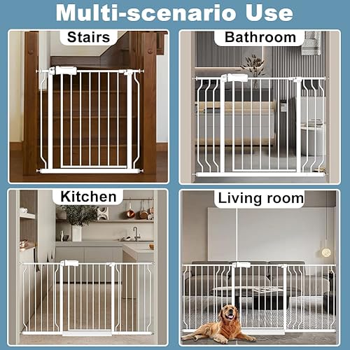 Miniatura 7 de Puertas largas extra anchas para bebés, de 62 a 67 pulgadas, escaleras, puertas para mascotas, para interiores y exteriores, montaje a presión, sin