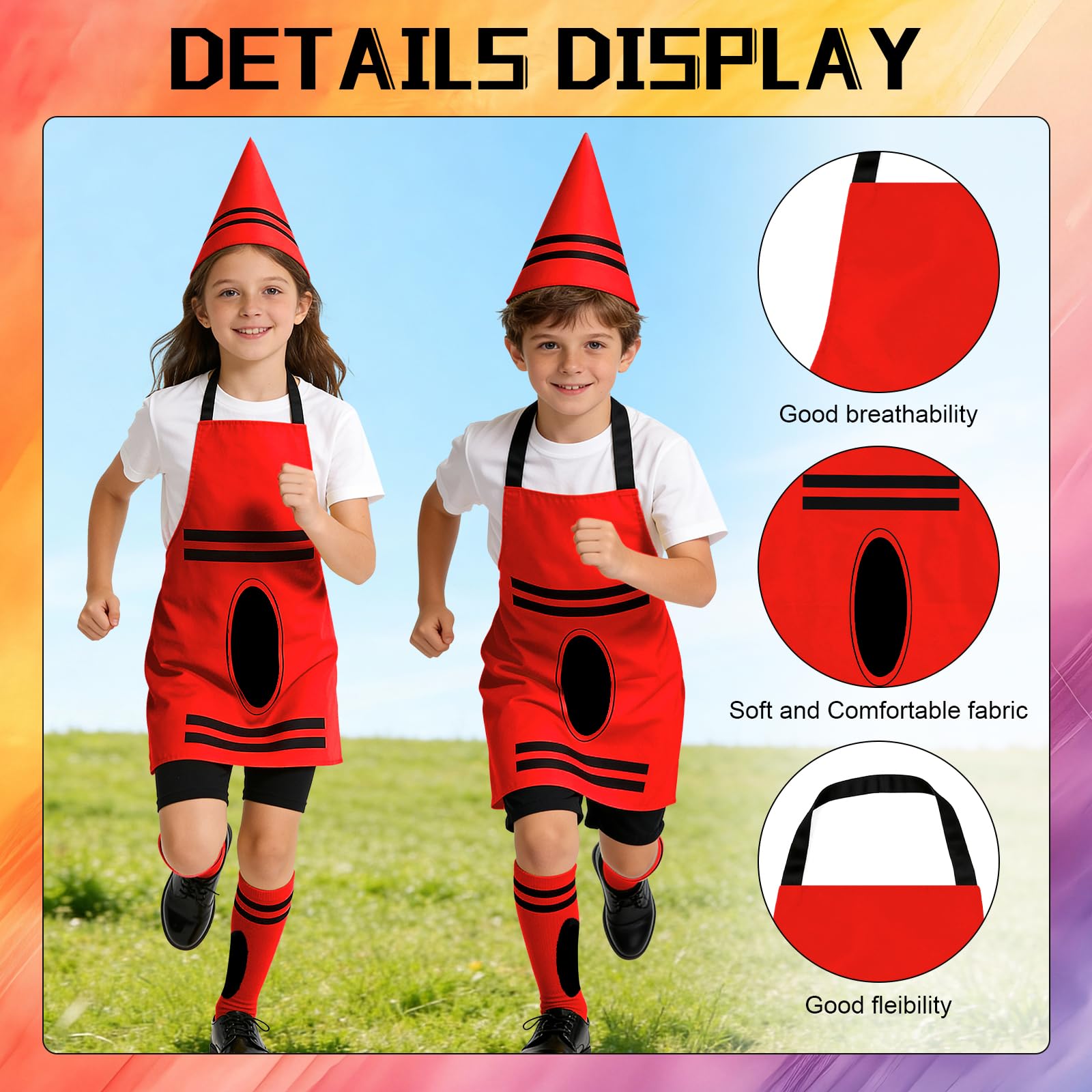 Ainvliya Crayon Apron Costume Set, World Book Day 2026 Full Costume - Image 4