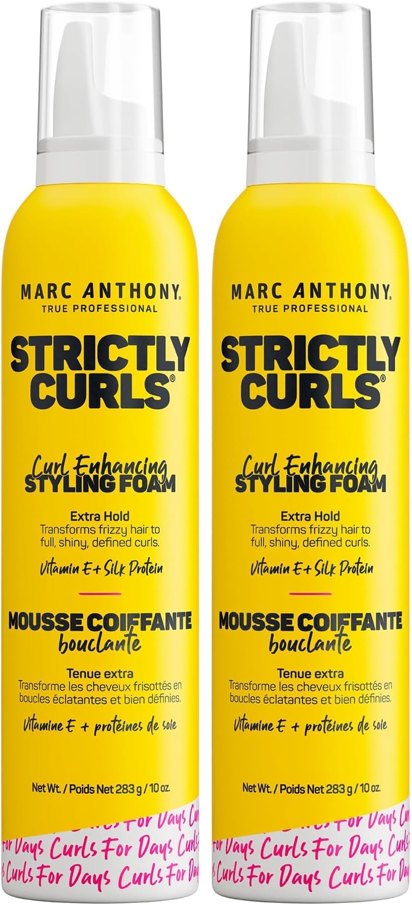 Marc Anthony Curl Enhancing Styling Foam, Extra Hold | Vitamin E & Silk Proteins | Anti-Frizz | Mousse | Pack of 2