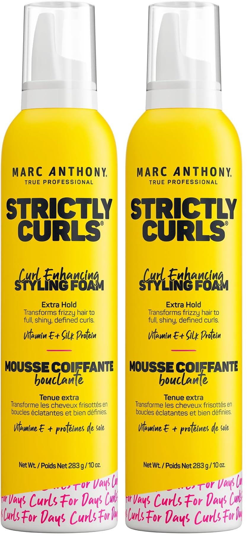 Marc Anthony Curl Enhancing Styling Foam, Extra Hold | Vitamin E & Silk Proteins | Anti-Frizz | Mousse | Pack of 2