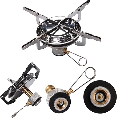 Miniatura 5 de CHENBO Estufa ligera para acampar al aire libre - Estufa de gas plegable para cocinar y mochilero