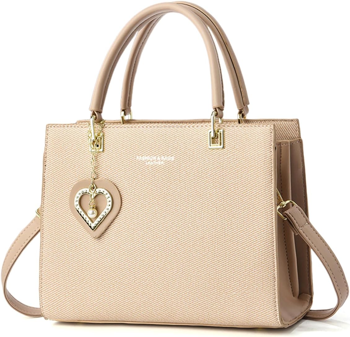 NICOLE & DORIS Handbags for Women PU Leather Top Handle Satchel Crossbody Purse Ladies Handbags with Charm