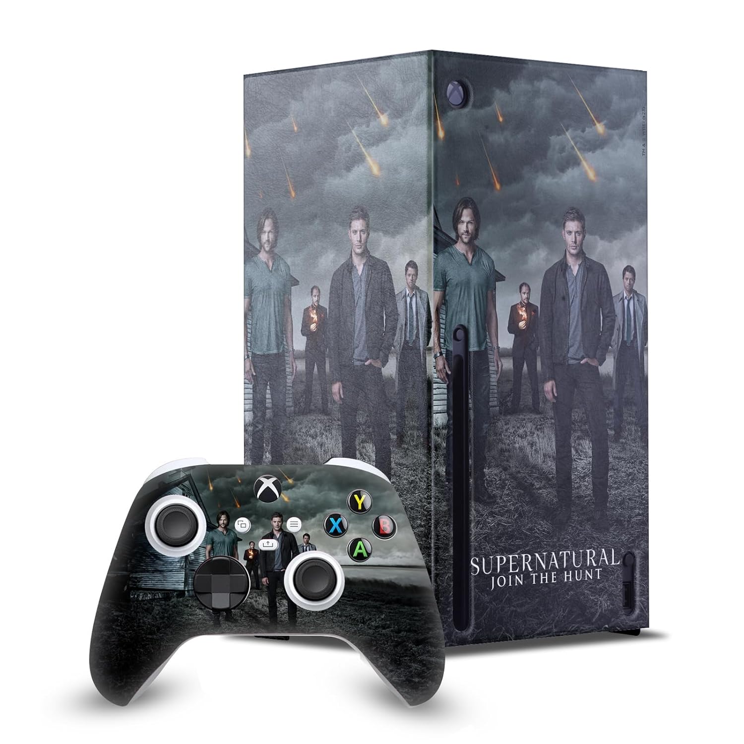 Head Case Designs Officially Licensed Supernatural Sam, Dean, Castiel & Crowley Key Art Game Console Wrap and Game Controller Skin Bundle Compatible With Xbox Series X