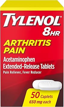 Tylenol 8 Hour Arthritis Pain Relief Extended-Release Tablets, 650 mg Acetaminophen, Joint Pain Reliever & Fever Reducer Medicine, Oral Pain Reliever for Arthritis & Joint Pain, 50 Count