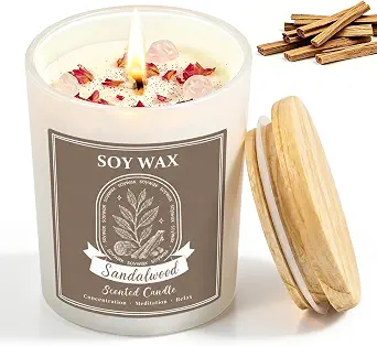 Sandalwood Candles - Scented Home Candle with Natural Soy Wax