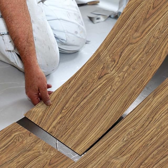 PVC Wood Grain Floor Sticker Decal Self Adhesive Home Decoration 20 * 300cm Floor Sticker Home Improvement Non Slip Wall Stickers