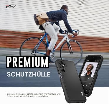 BEZ Case for Samsung Galaxy A15 Case Heavy Duty Case Military Grade Dustproof Non-Slip Durable Protective Case for Samsung A15 / Galaxy A15 5G Black