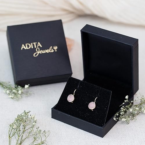 Miniatura 16 de 14K Gold Gemstone Drop Earrings - Birthstone Dangle - Solid Yellow Gold Dangle Earrings - Dainty Handmade Wedding Jewelry - Perfect Bridal or Blue