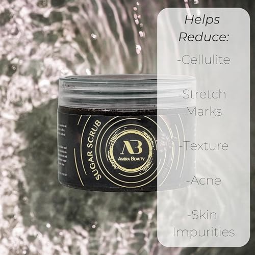 Miniatura 4 de AB Amira Beauty Sugar Body Scrub - Limpiador hidratante y exfoliante para la piel profunda. Reduce el acné, la celulitis, las estrías, la piel
