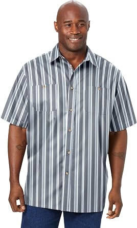 KingSize Mens Big & Tall Tall Wrinkle-Resistant Short Sleeve Button Down