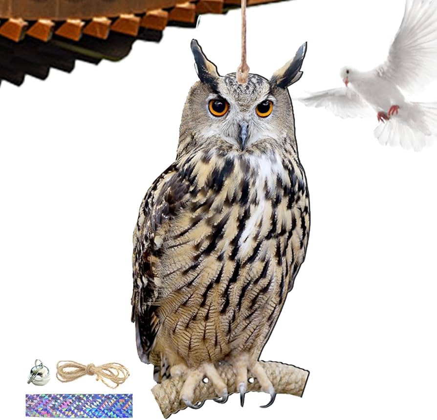 Amazon.co.jp: 鳥よけ 鳩よけ 鳥撃退グッズ フクロウ 置物、フェイク