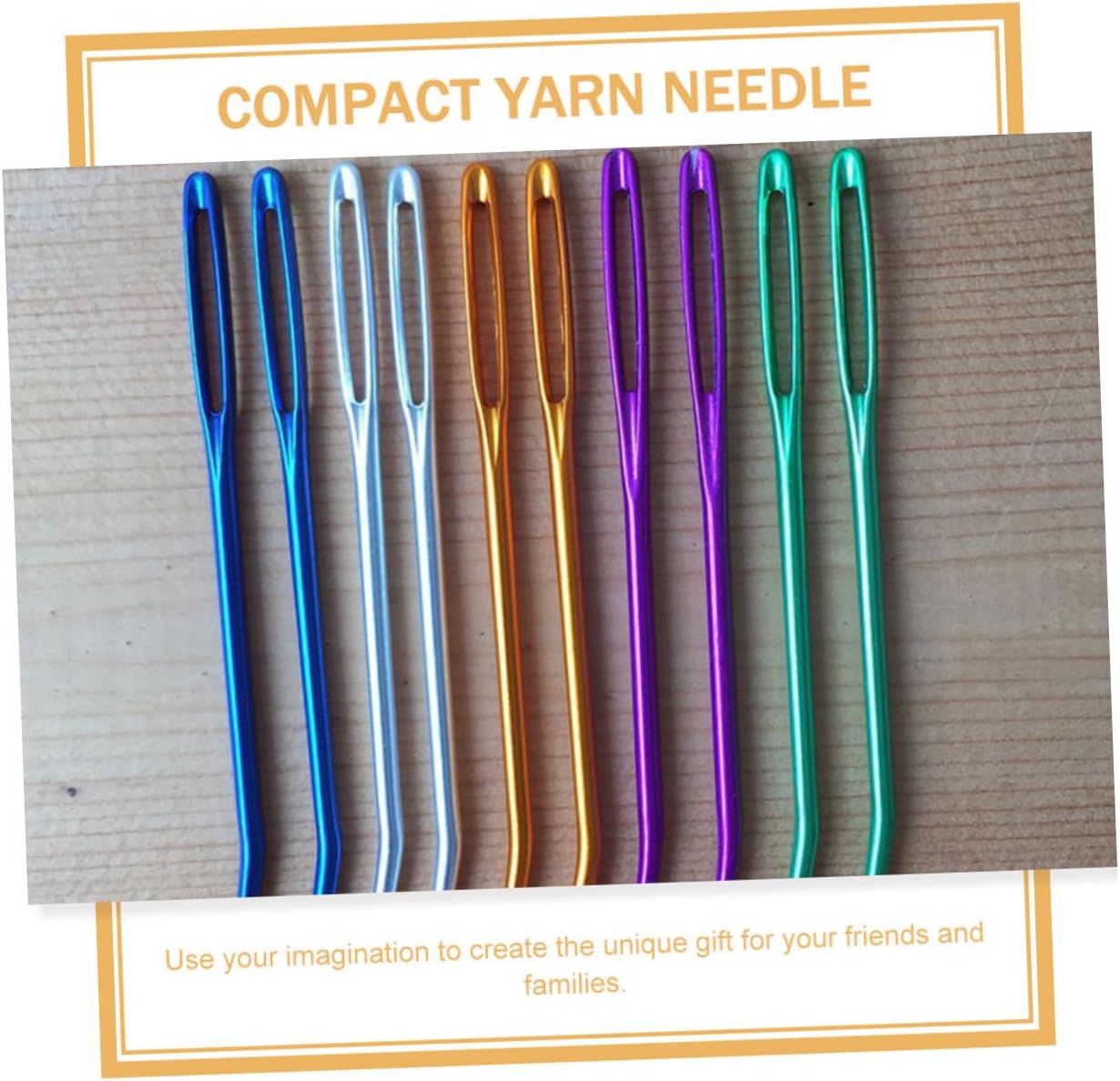 GLSTOY 12pcs Safety Yarn Needles with Large Eye Wear-Resistant Aluminum Darning Needles for Hand Sewing and Tapestry Crafts for Crochet and Repair Use Random Color