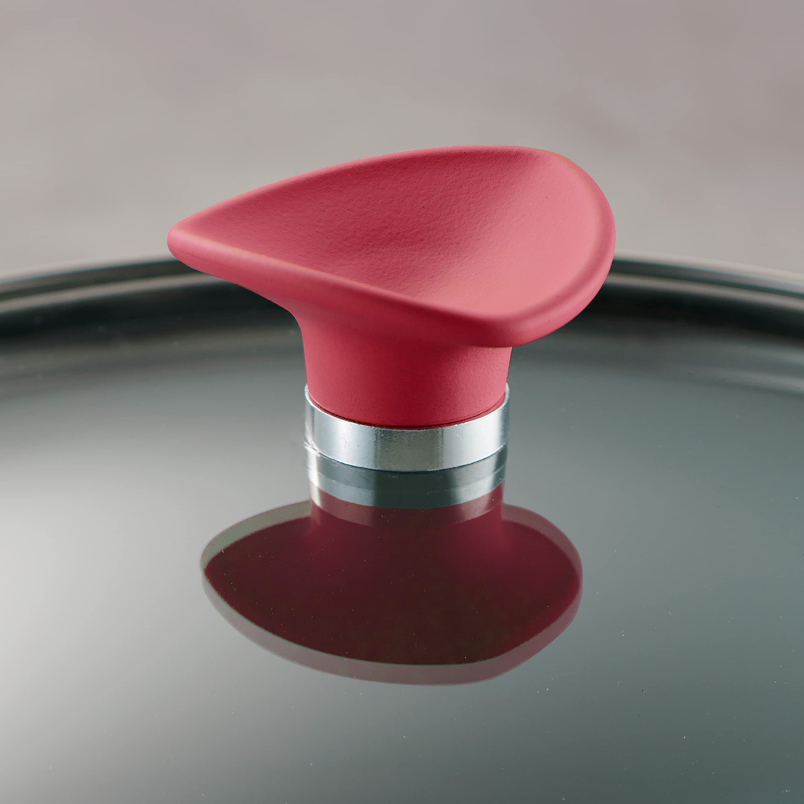 Tramontina Solara Set antiaderente in ceramica con coperchio, 14 pezzi, pentole e padelle in alluminio pesante, antiaderente, lavabile in lavastoviglie e adatto al forno (rosso)