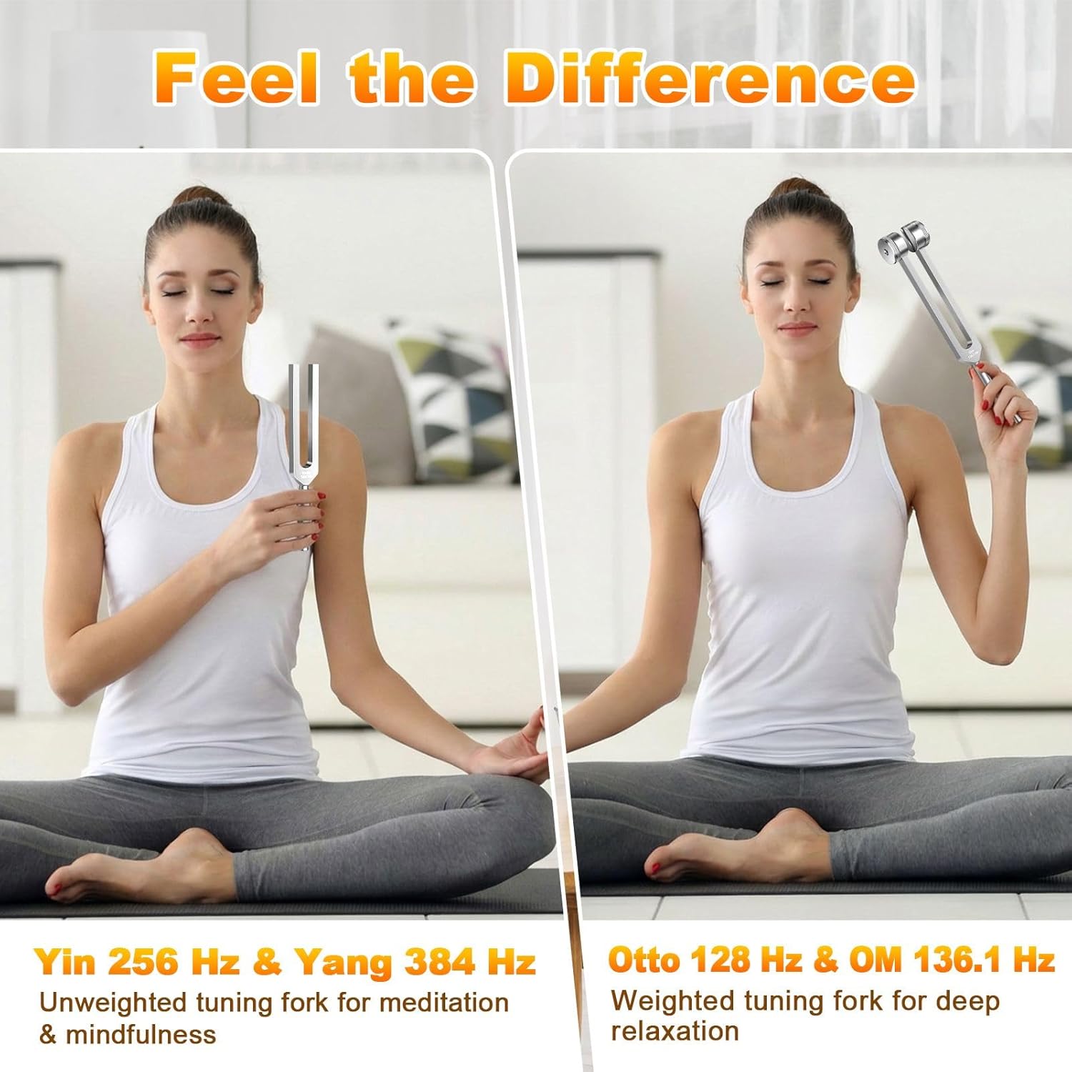 Tuning Forks for Healing Set – 128Hz, 136.1Hz, 256Hz, 384Hz Resonance Sound Healing Instruments, Harmony & Pure Frequency Sound Therapy, Chakra & Frequency Healing, Weighted Medical Grade Tool